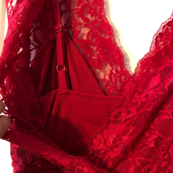 Red Lace Mini Dress by Bebe - Picture 3 of 4